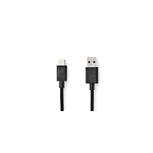 Câble USB | USB 3.2 Gen 1 | USB-A Mâle | USB-C™ Mâle | 60 W | 5 Gbps | Plaqué nickel | 1.00 m | Rond | PVC | Noir | Boîte