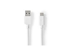 Câble USB | USB 3.2 Gen 1 | USB-A Mâle | USB-C™ Mâle | 60 W | 5 Gbps | Plaqué nickel | 1.00 m | Rond | PVC | Blanc | Boîte