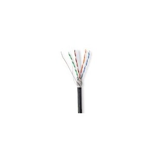 Réseau Câble Rouleau | CAT6 | Solide | S/FTP | CCA | 305.0 m | Dehors | Rond | PE | Noir | Boîte