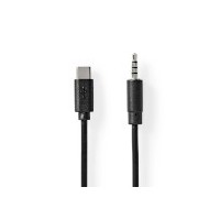 Adaptateur USB-C™ | USB 2.0 | USB-C™ Mâle | 3.5 mm Mâle | 1.00 m | Rond | Plaqué nickel | PVC | Noir | Boîte