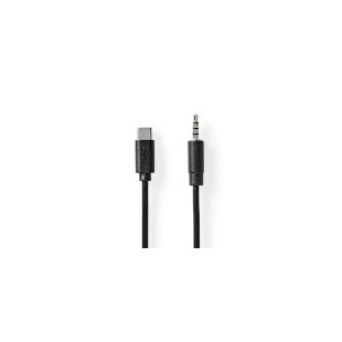 Adaptateur USB-C™ | USB 2.0 | USB-C™ Mâle | 3.5 mm Mâle | 1.00 m | Rond | Plaqué nickel | PVC | Noir | Boîte