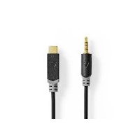 Adaptateur USB-C™ | USB 2.0 | USB-C™ Mâle | 3.5 mm Mâle | 1.00 m | Rond | Plaqué or | PVC | Noir | Boîte