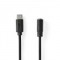 Adaptateur USB-C™ | USB 2.0 | USB-C™ Mâle | 3.5 mm Femelle | 1.00 m | Rond | Plaqué nickel | PVC | Noir | Boîte