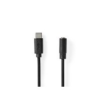 Adaptateur USB-C™ | USB 2.0 | USB-C™ Mâle | 3.5 mm Femelle | 1.00 m | Rond | Plaqué nickel | PVC | Noir | Boîte