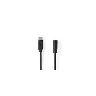 Adaptateur USB-C™ | USB 2.0 | USB-C™ Mâle | 3.5 mm Femelle | 1.00 m | Rond | Plaqué nickel | PVC | Noir | Boîte