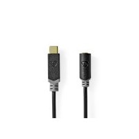 Adaptateur USB-C™ | USB 2.0 | USB-C™ Mâle | 3.5 mm Femelle | 1.00 m | Rond | Plaqué or | PVC | Noir | Boîte