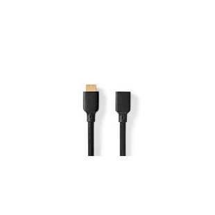 Câble ultra haute vitesse HDMI | HDMI™ Connecteur | HDMI™ Femelle | 8K@60Hz | 48 Gbps | 1.00 m | Rond | 7.9 mm | Noir | Envelopp