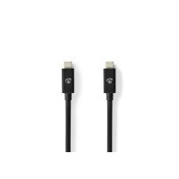 Câble USB | USB 4.0 Gen 3x2 | USB-C™ Mâle | USB-C™ Mâle | 240 W | 8K@60Hz | 40 Gbps | Plaqué nickel | 1.00 m | Rond | PVC | Noir