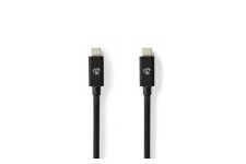 Câble USB | USB 4.0 Gen 3x2 | USB-C™ Mâle | USB-C™ Mâle | 240 W | 8K@60Hz | 40 Gbps | Plaqué nickel | 1.00 m | Rond | PVC | Noir