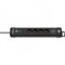 Multiprise Premium-Line avec USB 4 voies noir 1,80 m H05VV-F 3G1.5