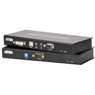 Extension de console Aten CE602, DVI Dual Link + clavier / souris USB + audio + kit d'extension RS232, jusqu'à 60 m
