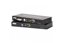 Extension de console Aten CE602, DVI Dual Link + clavier / souris USB + audio + kit d'extension RS232, jusqu'à 60 m