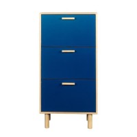 Meuble a chaussures - Pieds bois de pin bleu - LILA
