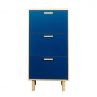Meuble a chaussures - Pieds bois de pin bleu - LILA