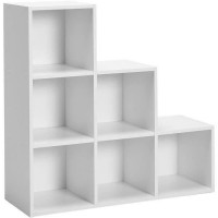 Meuble de rangement MIXCLUB 6 cases escalier- Blanc - L 91x P 30 x H 91 cm