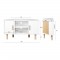 Meuble TV d'angle LILA - 2 portes - Décor mélaminé Blanc - Pieds en bois massif - L90 x P35 x H55 cm