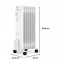 Radiateur électrique bain d'huile 1500W OCEANIC - 3 puissances - 7 éléments - Blanc - Mobile