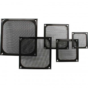Grille ventilateur, InLine®, filtre aluminium, 80x80mm, noir