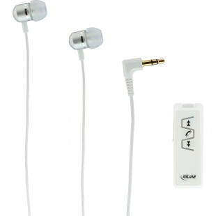 Récepteur audio Bluetooth InLine® avec casque intra-auriculaire et Microphon, Stéréo, blanc