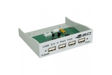 USB 2.0 concentrateur, InLine®, 4 x pour compartiment 3,5", beige
