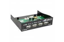 USB 2.0 concentrateur, InLine®, 4 x pour compartiment 3,5", noir