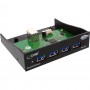 Hub de panneau avant USB 3.0 InLine® à 4 ports pour lecteur de disquettes 3,5 "noir