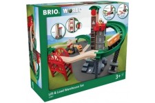 BRIO World Grand Circuit Plateforme Multimodale - Coffret 32 pieces - Circuit de train en bois - Ravensburger - Des 3 ans - 3388