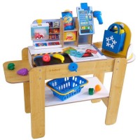 Caisse de supermarché en bois KIDKRAFT avec caisse enregistreuse et 30 accessoires inclus - Cuisine marchande en bois