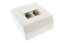 Cat.5e prise de raccordement, InLine®, AP 2x RJ45 prise femelle, douille protège-plie