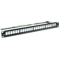 Panneau de brassage vierge InLine® 19 "Cat.6A 24 ports 1U noir