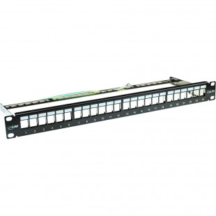 Panneau de brassage vierge InLine® 19 "Cat.6A 24 ports 1U noir