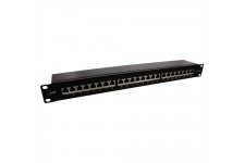 Panneau de brassage InLine® 19 "Cat.6A 24 ports 1U noir RAL 9005