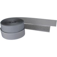 Liens de câble InLine®, bande auto-agrippante du type Velcro, 2 pièces 25 mm, gris, 3 m
