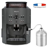 KRUPS YY4451FD Machine a café a grains, 15 bars, Broyeur a grains, Cafetiere expresso, Mousseur a lait, Fabriqué en France, Gris