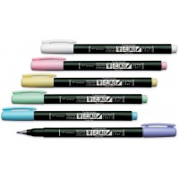 Tombow Stylo de calligraphie Fudenosuke Pastel, blanc