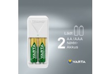 VARTA Chargeur Mini Charger, équipé de AAA, blanc