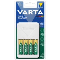 VARTA Chargeur Plug Charger, équipé de AA, blanc