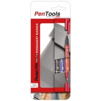 Pentel Marqueur permanent Pen, double pointe, en étui de 3