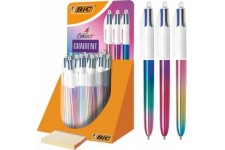 BIC Stylo à bille rétractable 4 Colours Gradient, présentoir