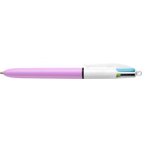 BIC Stylo à bille rétractable 4 Colours Fun, rose/blanc