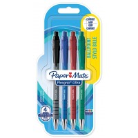 Lot de 12 : Paper:Mate Stylo à bille FlexGrip Ultra, blister de 2, noir