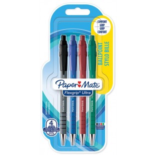 Paper:Mate Stylo à bille FlexGrip Ultra, blister de 2, bleu