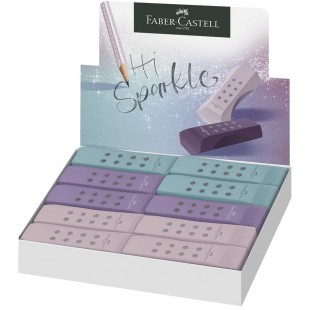 Lot de 20 : FABER-CASTELL Gomme en plastique RollOn SPARKLE, blanc