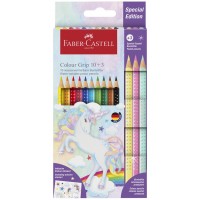 FABER-CASTELL Crayon de couleur triangulaire Colour, 10+3