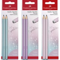 FABER-CASTELL Set de crayons graphite Jumbo GRIP SPARKLE