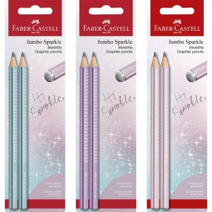 FABER-CASTELL Set de crayons graphite Jumbo GRIP SPARKLE