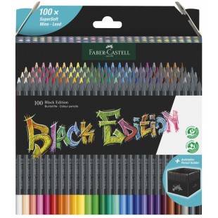 FABER-CASTELL Crayon de couleur Black Edition, étui de 100