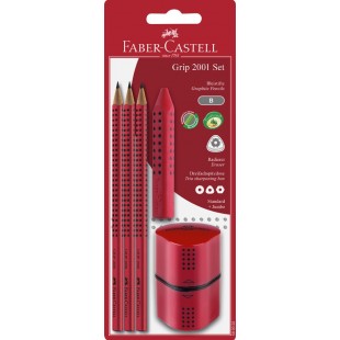 FABER-CASTELL Kit Crayon graphite GRIP 2001, rose shadow