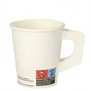 PAPSTAR Gobelet en carton avec poignée, 0,2 l, blanc