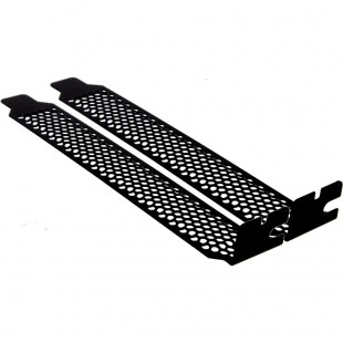 Support de couvercle de fente InLine® PCI / PCI-E perforé 2pcs. Mis en noir